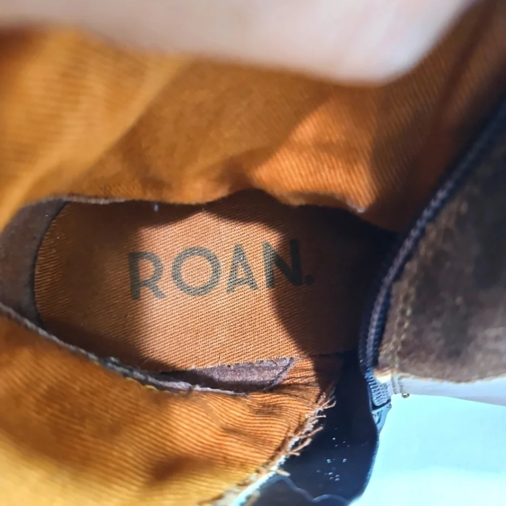 ROAN Brown Leather & Suede Cowgirl Boots Sz 6
